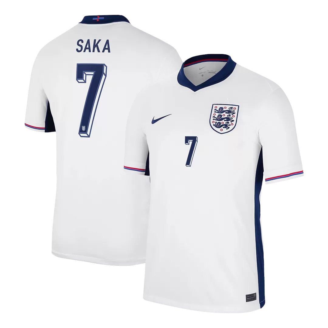 SAKA #7 England Home Soccer Jersey EURO