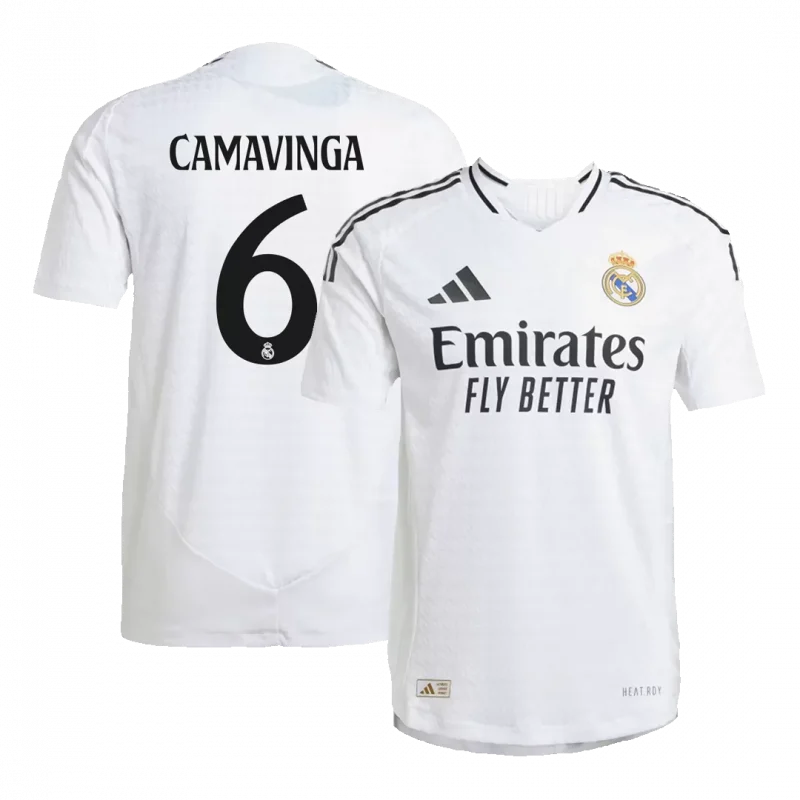CAMAVINGA #6 Real Madrid Home Authentic Soccer Jersey
