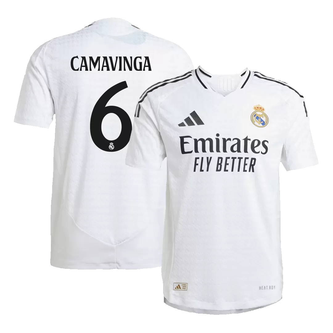 CAMAVINGA #6 Real Madrid Home Authentic Soccer Jersey