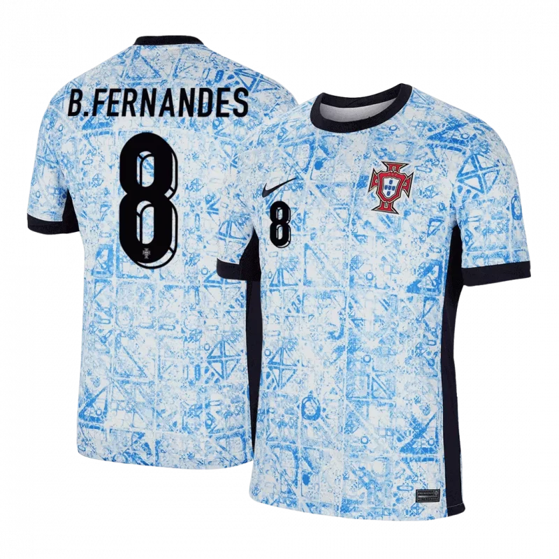 B.FERNANDES #8 Portugal Away Soccer Jersey EURO