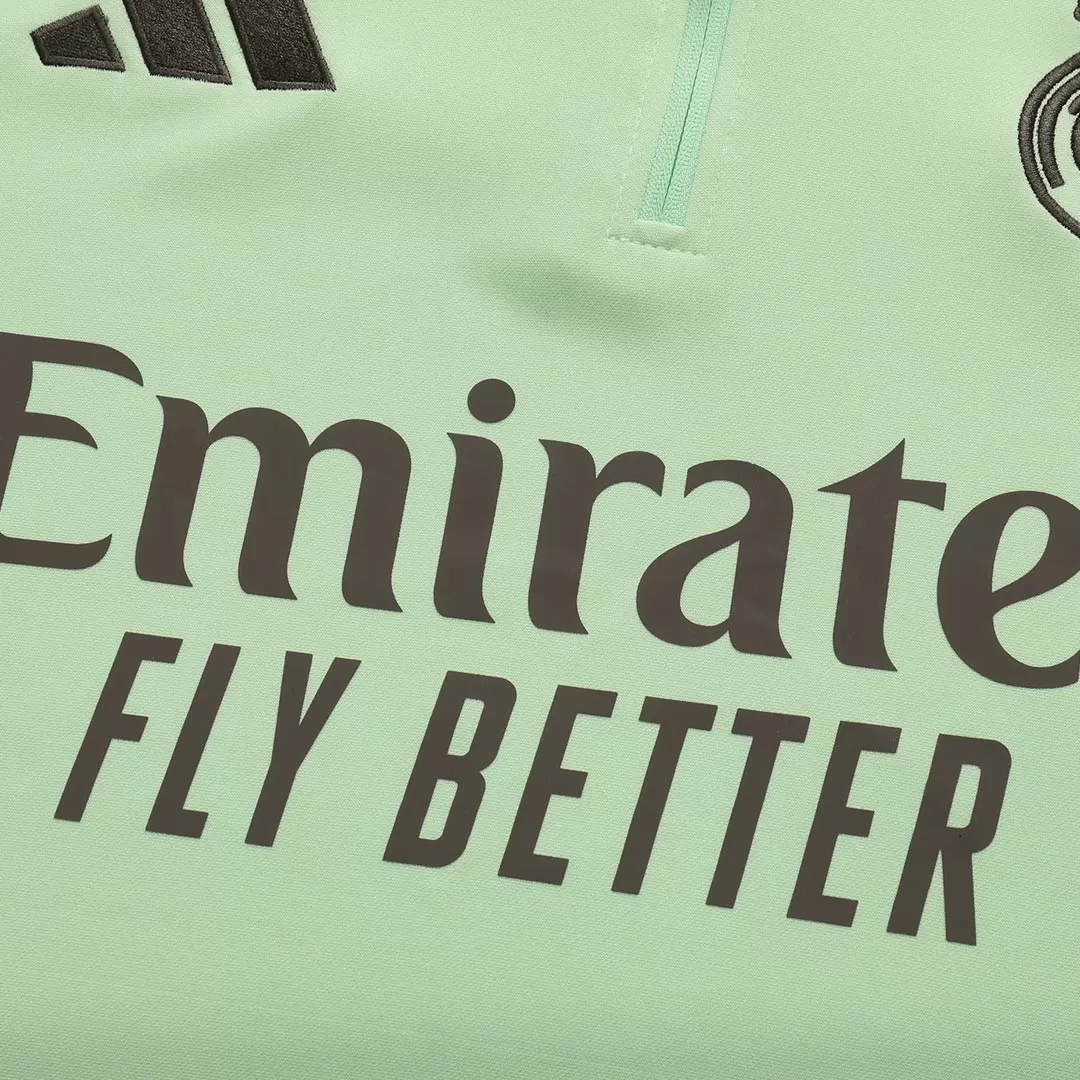 Real Madrid 1/4 Zip Tracksuit 2025/26 Kids Green - Image 9