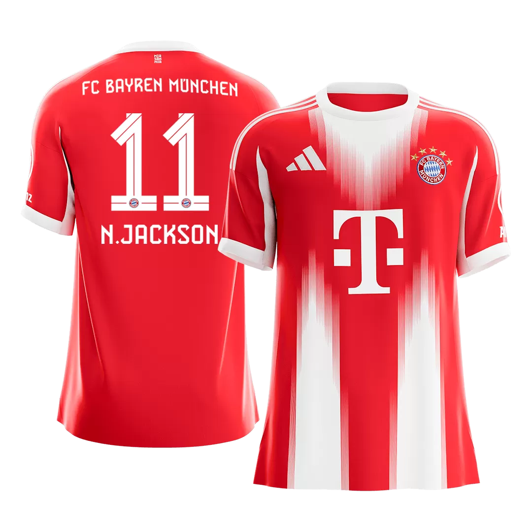 N.JACKSON #11 Bayern Munich Home Soccer Jersey 2025/26