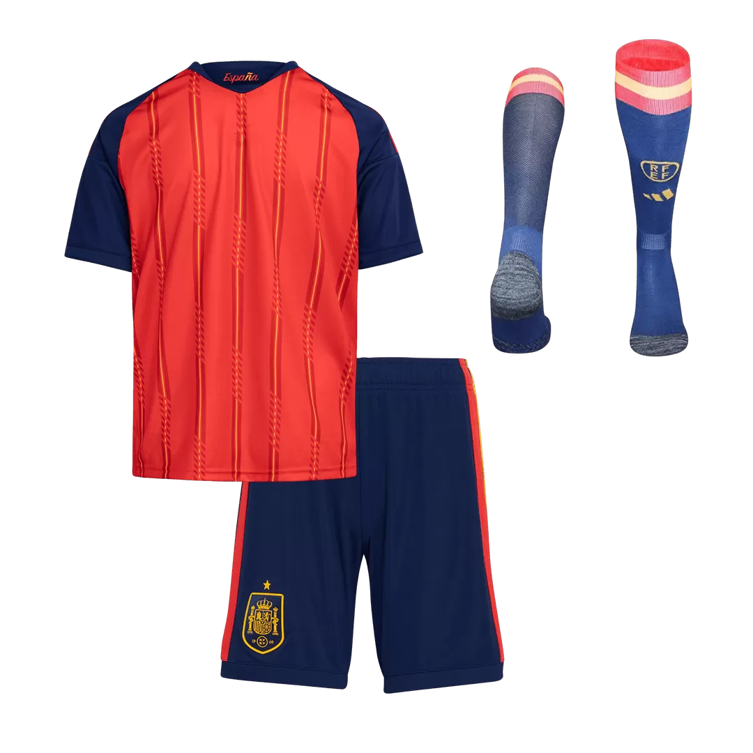 Spain Home World Cup Kids Soccer Jerseys Full Kit 2026 - Image 2