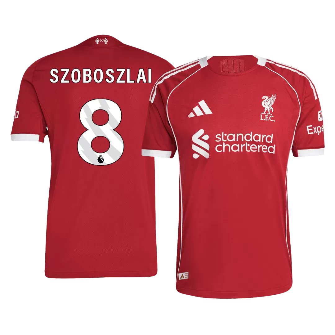 SZOBOSZLAI #8 Liverpool Home Authentic Soccer Jersey 2025/26