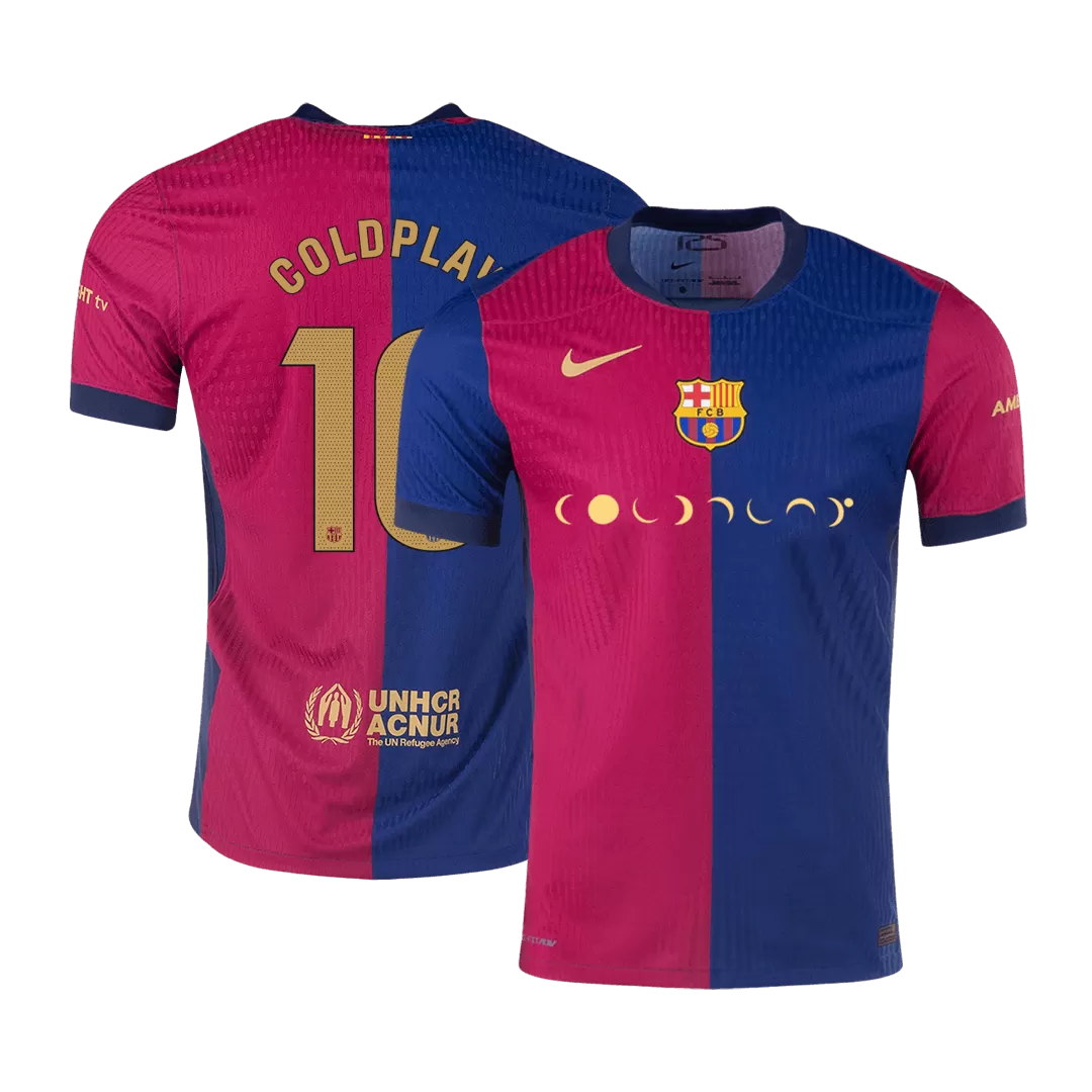 COLDPLAY #10 Barcelona Home Authentic Soccer Jersey