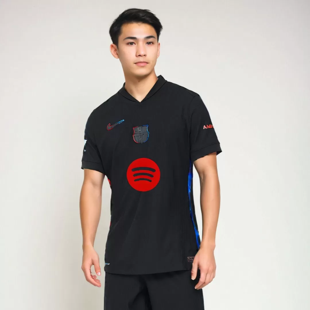 Barcelona Away Authentic Soccer Jersey - Spotify Logo Without Text - Image 3
