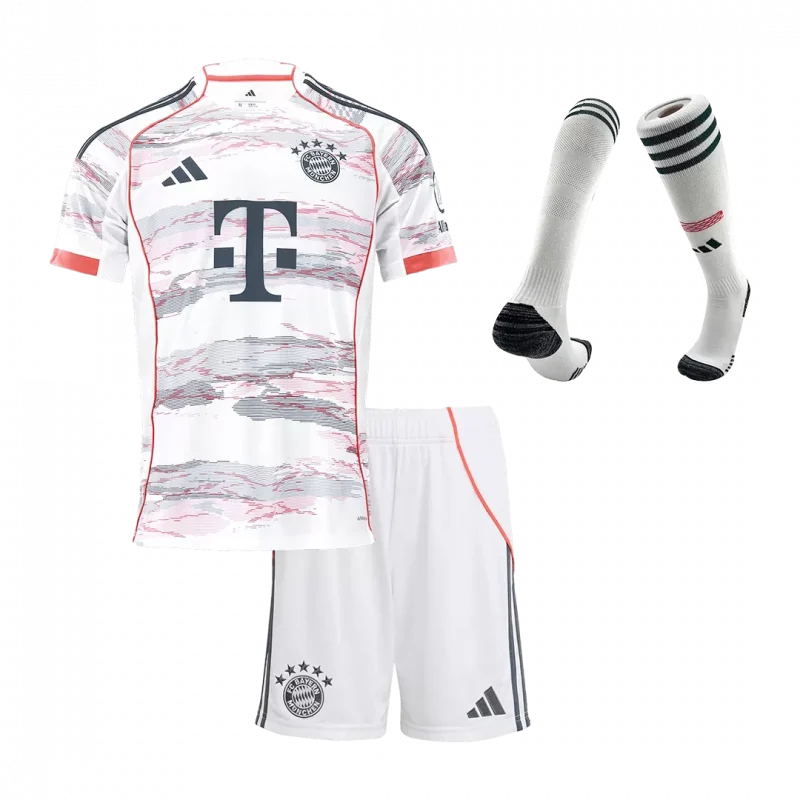Bayern Munich Away Kids Soccer Jerseys Full Kit 2025/26