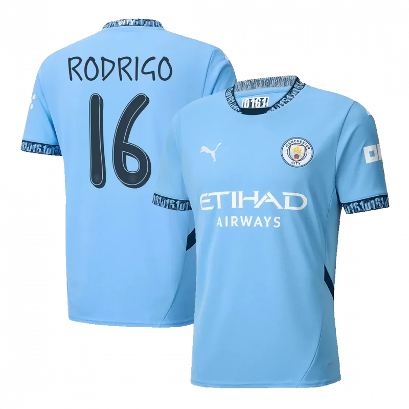 RODRIGO #16 Manchester City Home Soccer Jersey - UCL