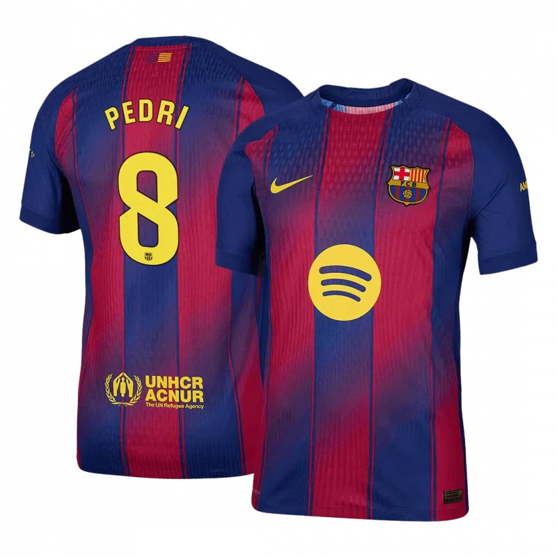 PEDRI #8 Barcelona Home Authentic Soccer Jersey 2025/26
