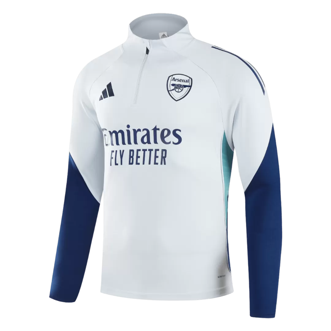 Arsenal 1/4 Zip Tracksuit 2025/26 White - Image 3