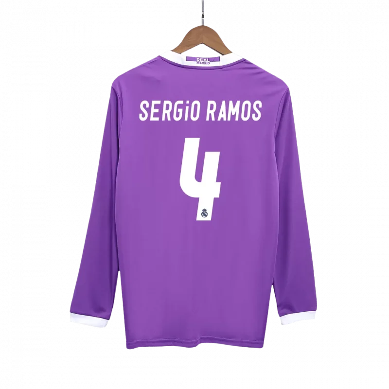 Vintage Soccer Jersey SERGIO RAMOS #4 Real Madrid Away Long Sleeve 2016/17