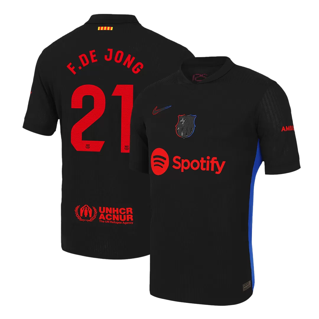 F.DE JONG #21 Barcelona Away Authentic Soccer Jersey