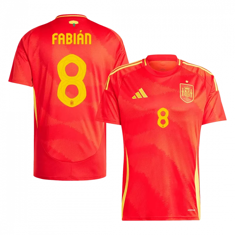 FABIÁN #8 Spain Home Soccer Jersey EURO