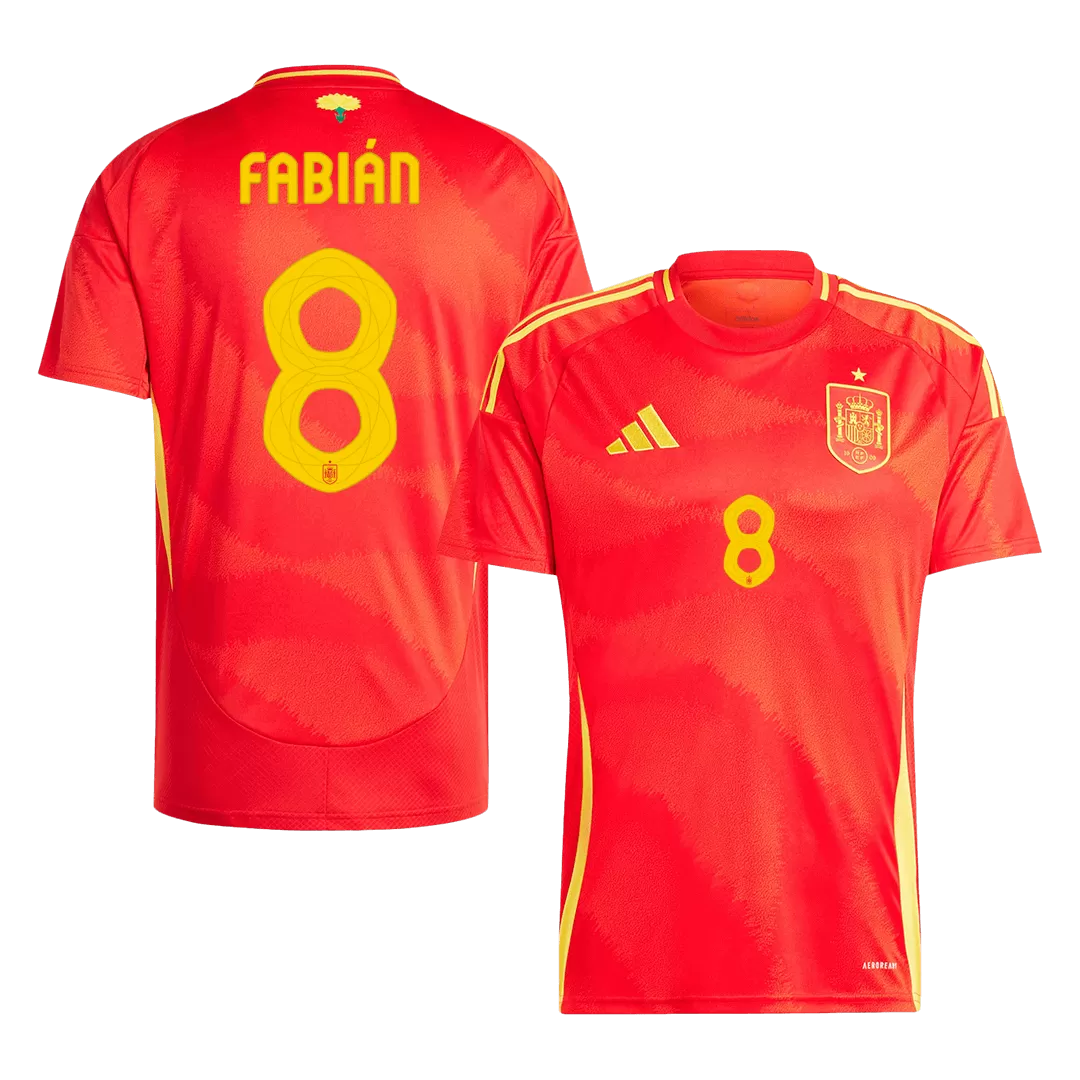 FABIÁN #8 Spain Home Soccer Jersey EURO