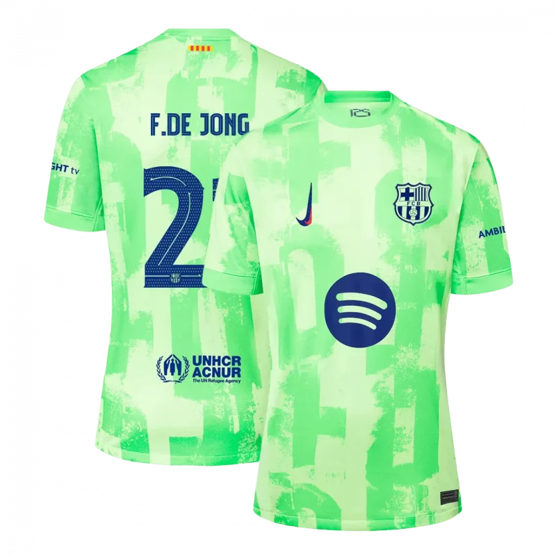 F.DE JONG #21 Barcelona Third Away Soccer Jersey - UCL(Spotify Logo Without Text)