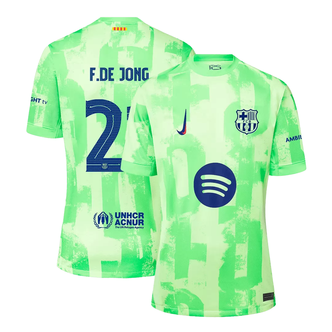 F.DE JONG #21 Barcelona Third Away Soccer Jersey - UCL(Spotify Logo Without Text)