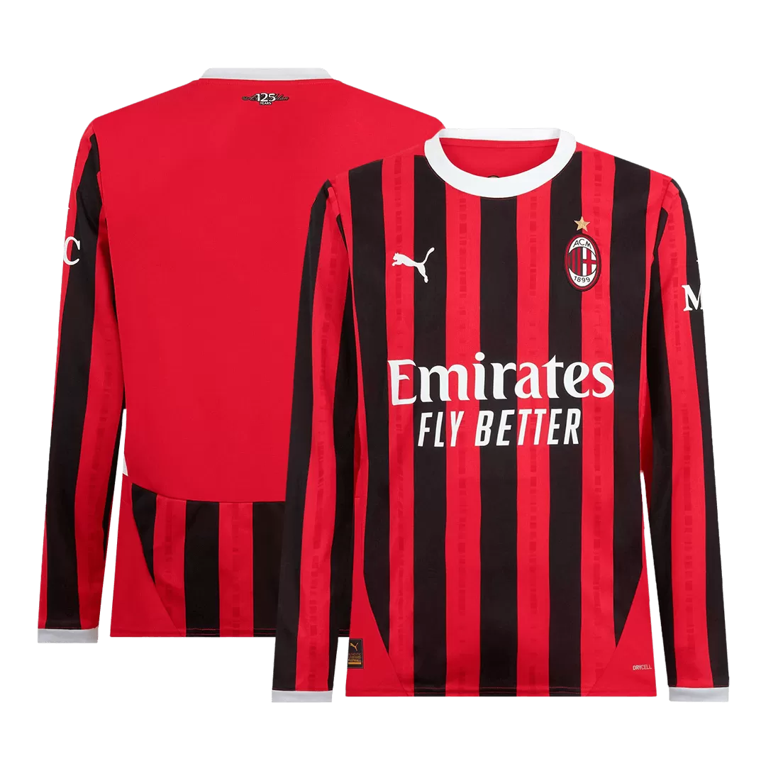 AC Milan Home Long Sleeve Soccer Jersey - Image 17