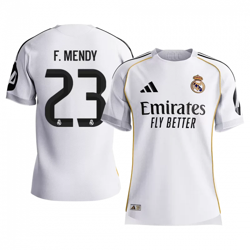 F.MENDY #23 Real Madrid Home Authentic Soccer Jersey 2025/26