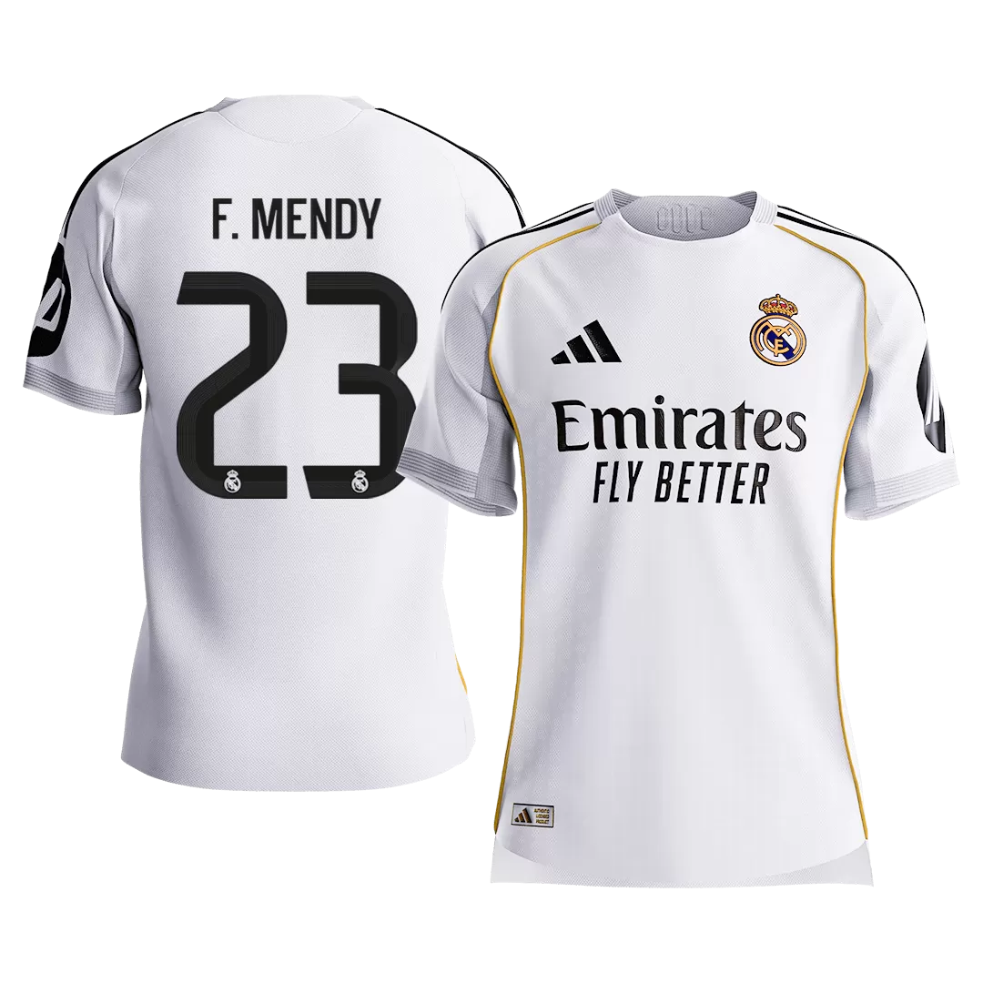 F.MENDY #23 Real Madrid Home Authentic Soccer Jersey 2025/26