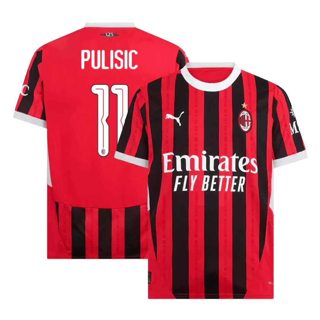 PULISIC #11 AC Milan Home Soccer Jersey - UCL