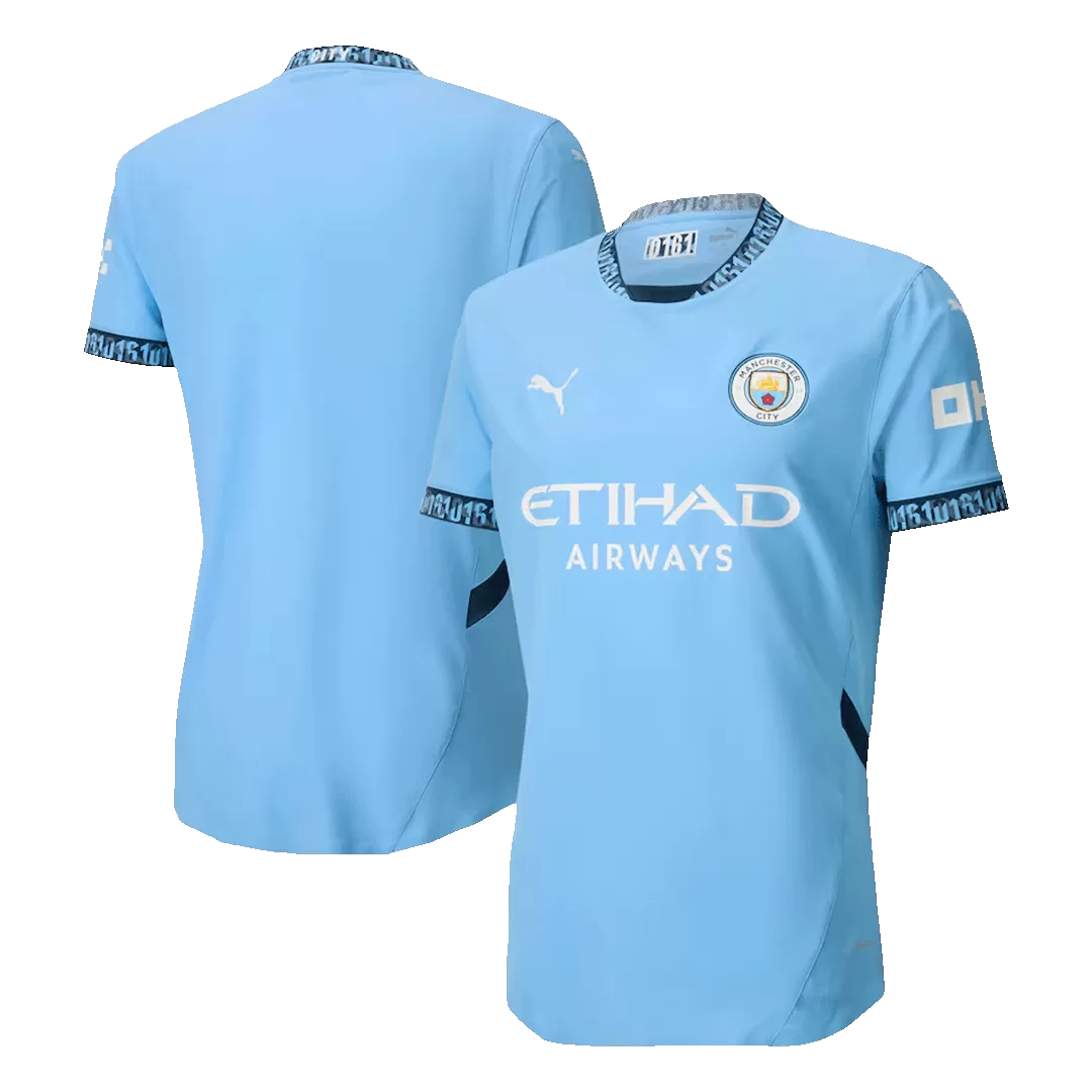 Manchester City Home Authentic Soccer Jersey - Image 3