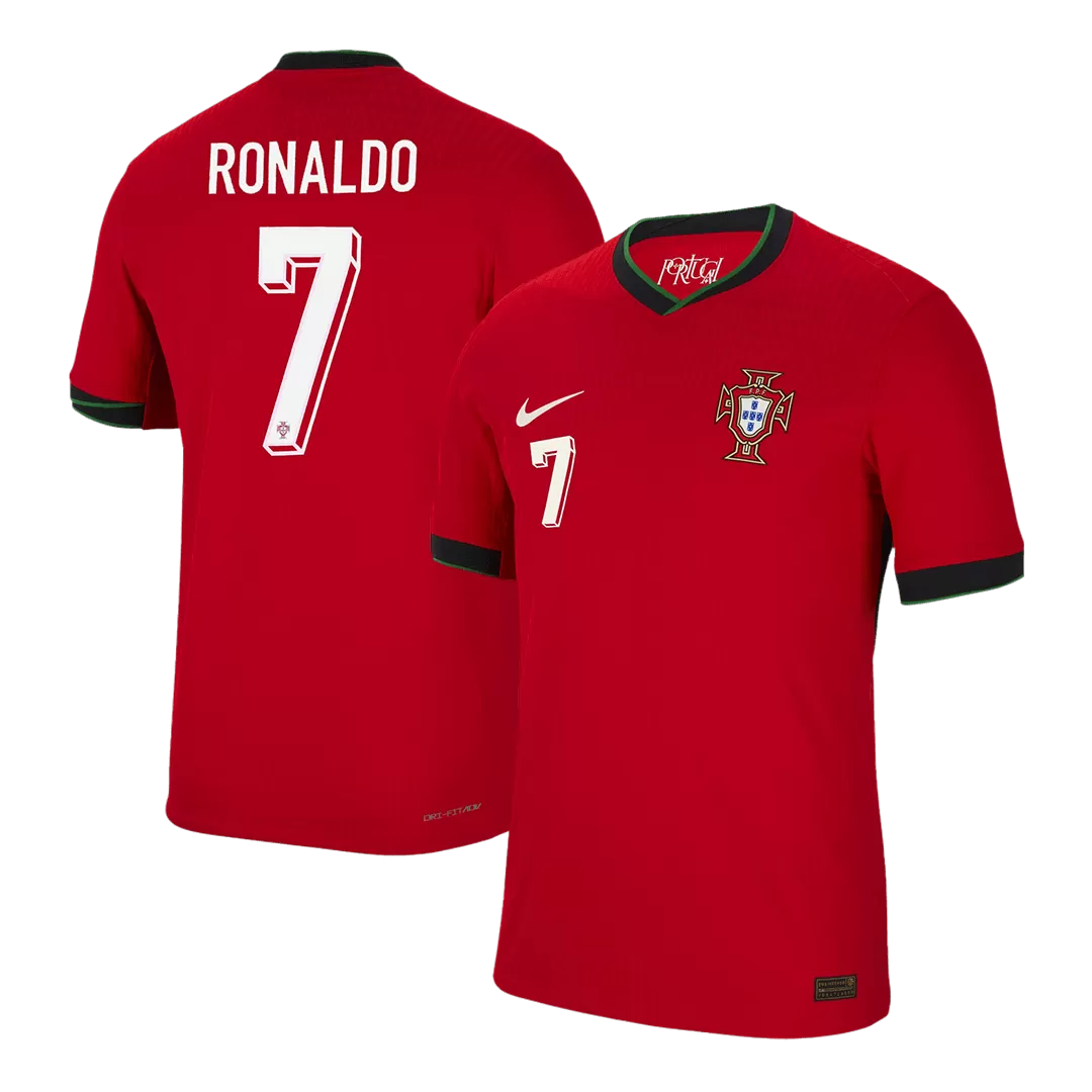 RONALDO #7 Portugal Home Authentic Soccer Jersey EURO