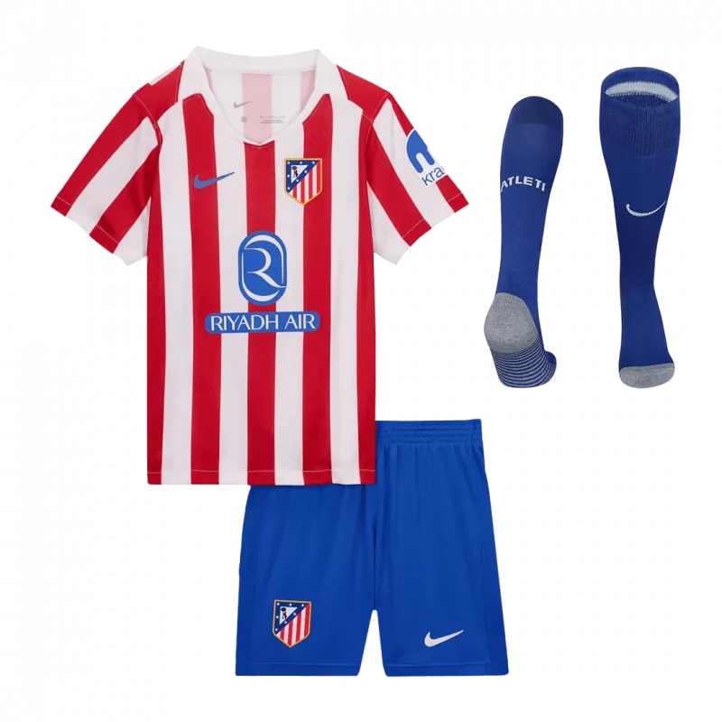 Atletico Madrid Home Kids Soccer Jerseys Full Kit 2025/26