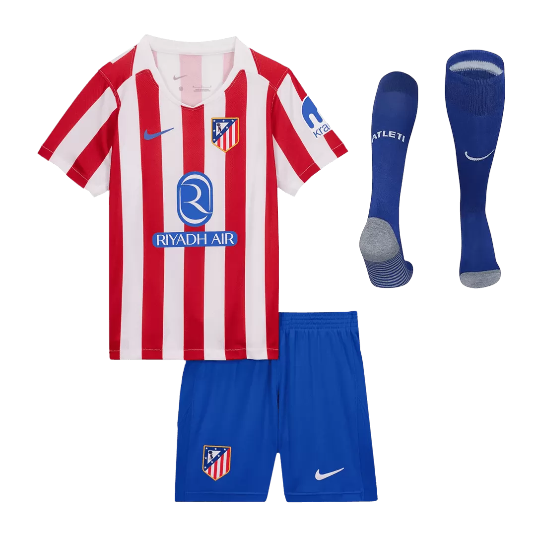 Atletico Madrid Home Kids Soccer Jerseys Full Kit 2025/26