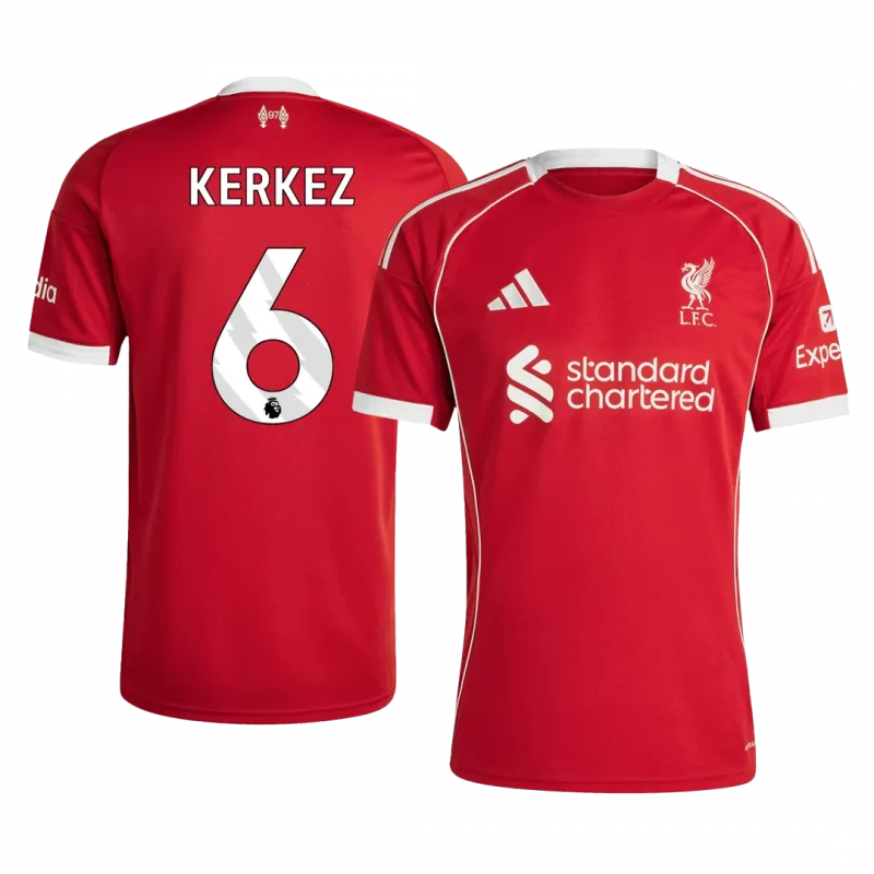KERKEZ #6 Liverpool Home Soccer Jersey 2025/26