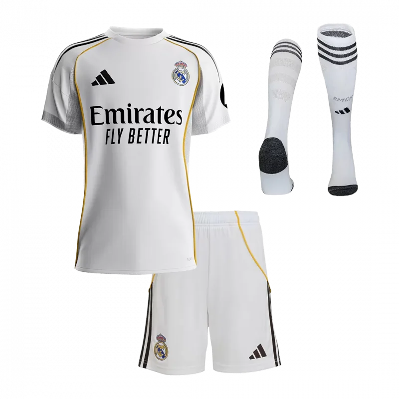 Real Madrid Home Kids Soccer Jerseys Full Kit 2025/26