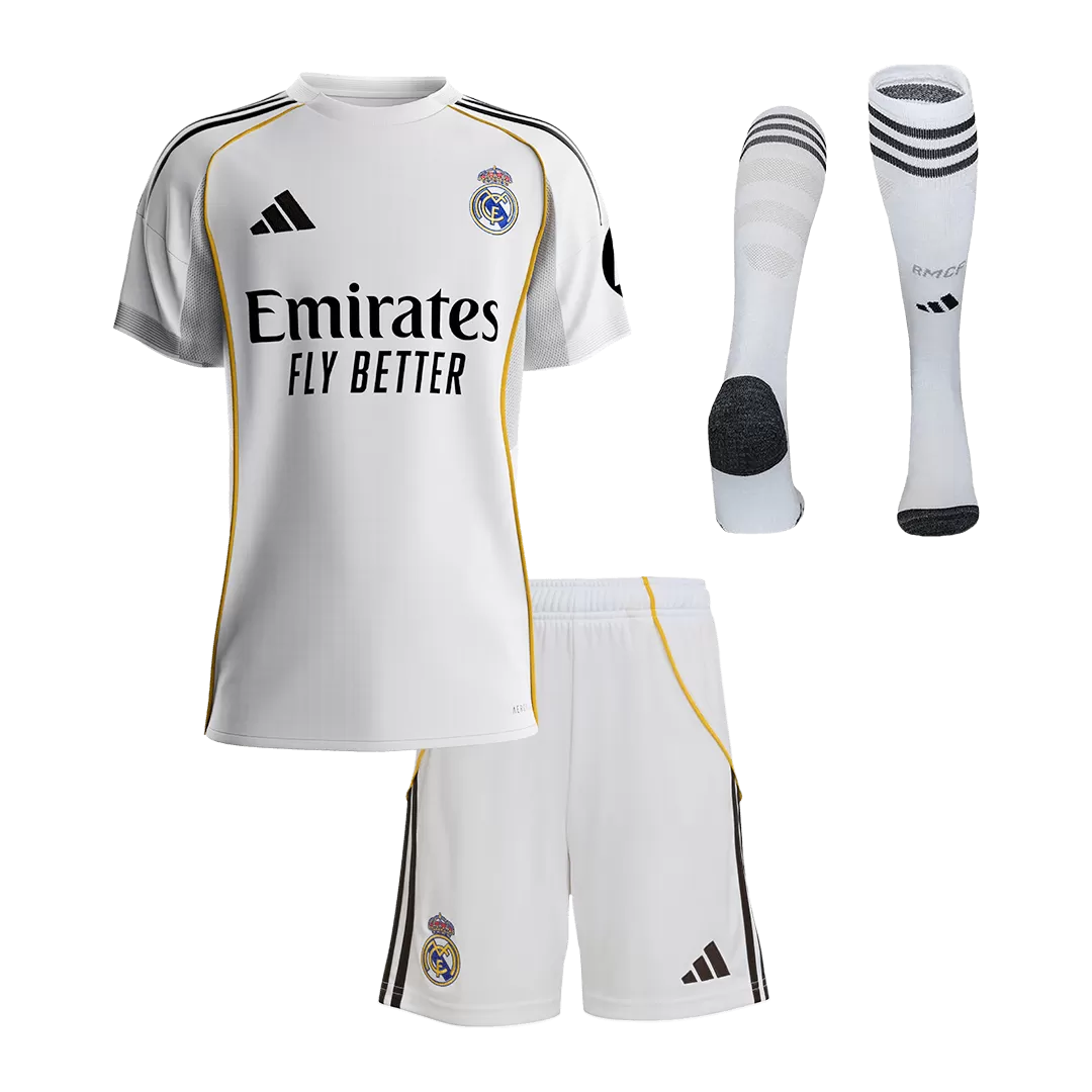 Real Madrid Home Kids Soccer Jerseys Full Kit 2025/26