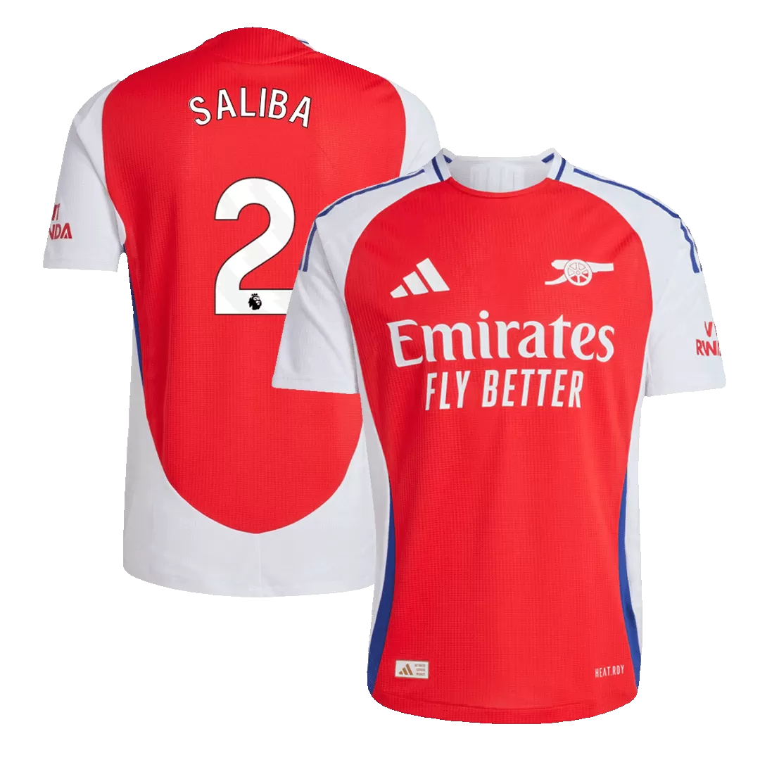 SALIBA #2 Arsenal Home Authentic Soccer Jersey