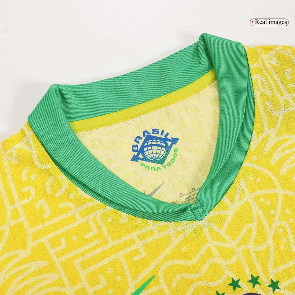 Brazil Home Authentic Soccer Jersey - Image 9