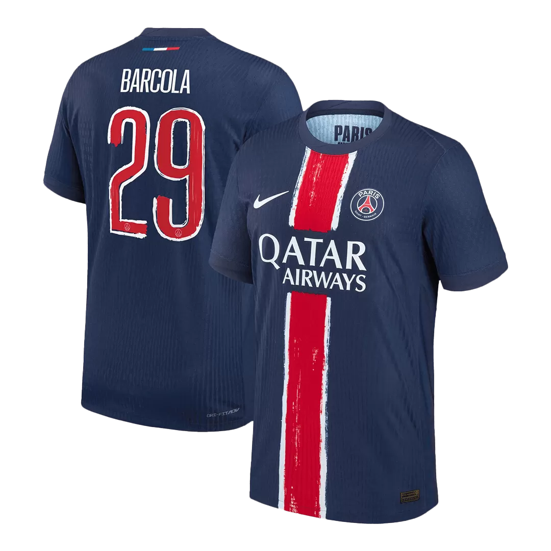 BARCOLA #29 PSG Home Authentic Soccer Jersey - UCL