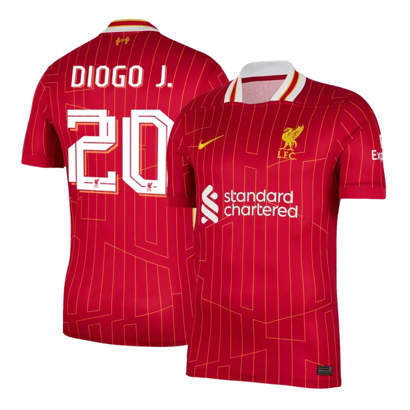 DIOGO J. #20 Liverpool Home Soccer Jersey -UCL