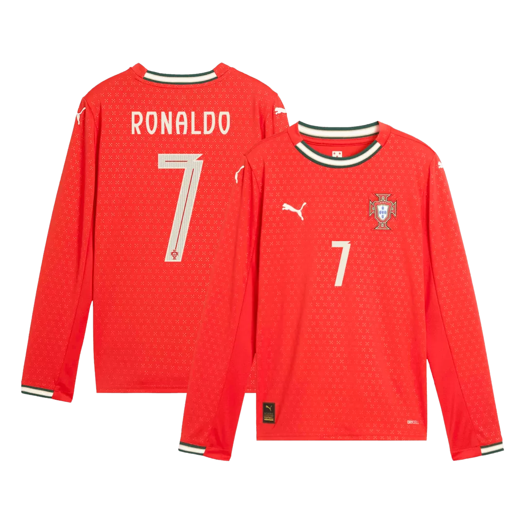 RONALDO #7 Portugal Home Long Sleeve Soccer Jersey 2025