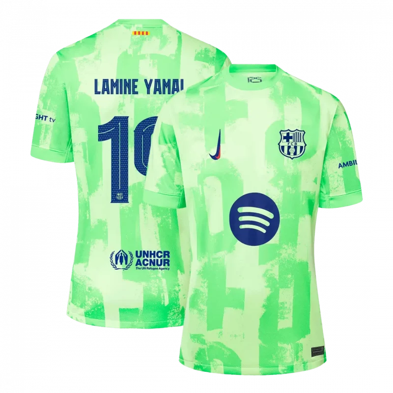 LAMINE YAMAL #19 Barcelona Third Away Soccer Jersey - UCL(Spotify Logo Without Text)