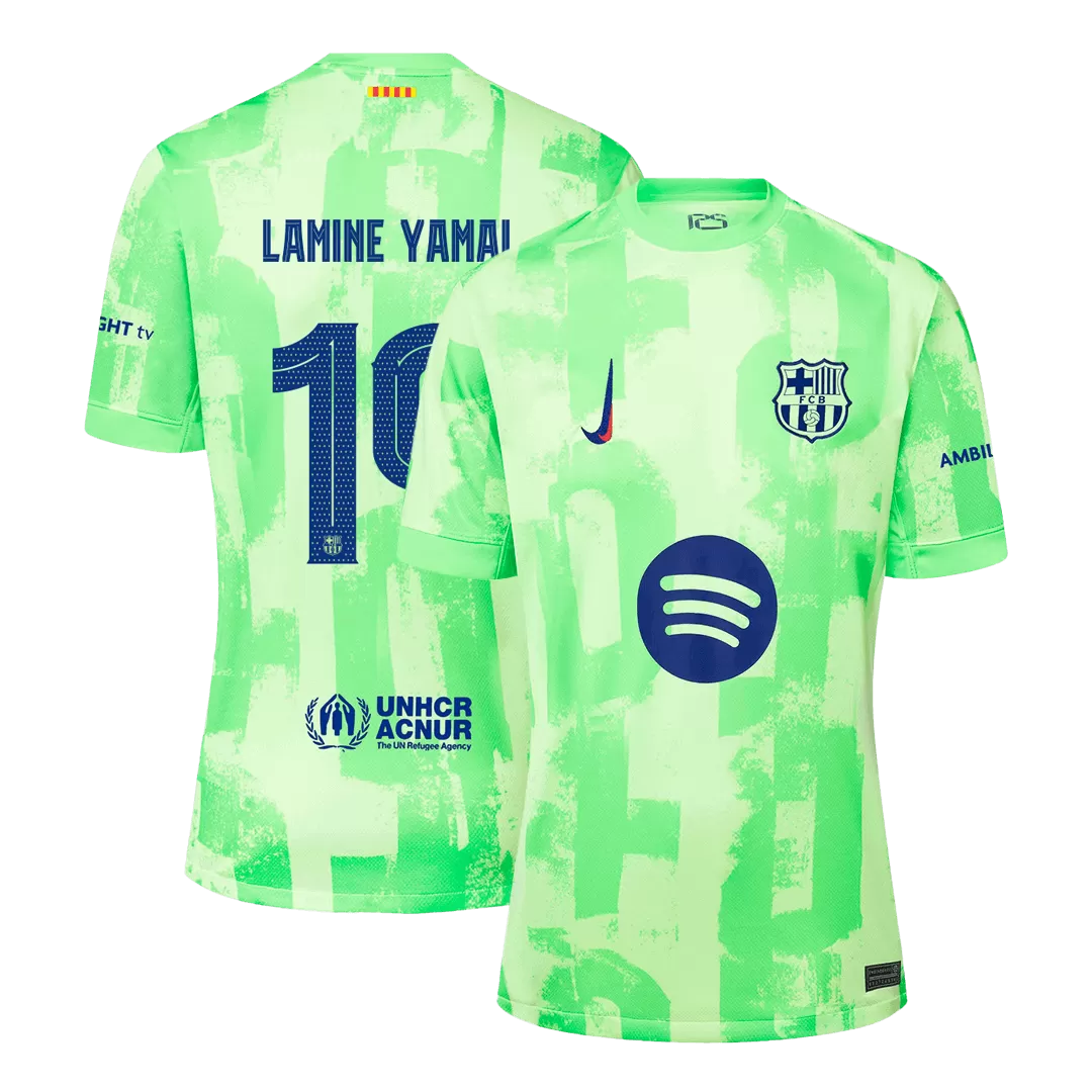 LAMINE YAMAL #19 Barcelona Third Away Soccer Jersey - UCL(Spotify Logo Without Text)