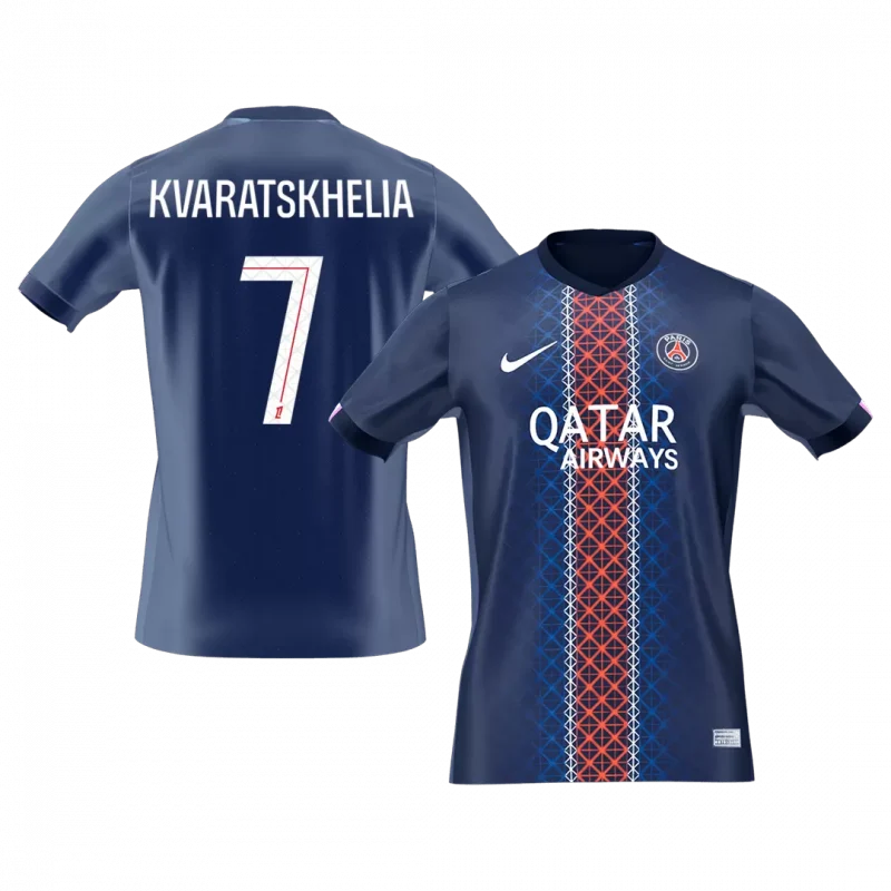 KVARATSKHELIA #7 PSG Home Soccer Jersey 2025/26