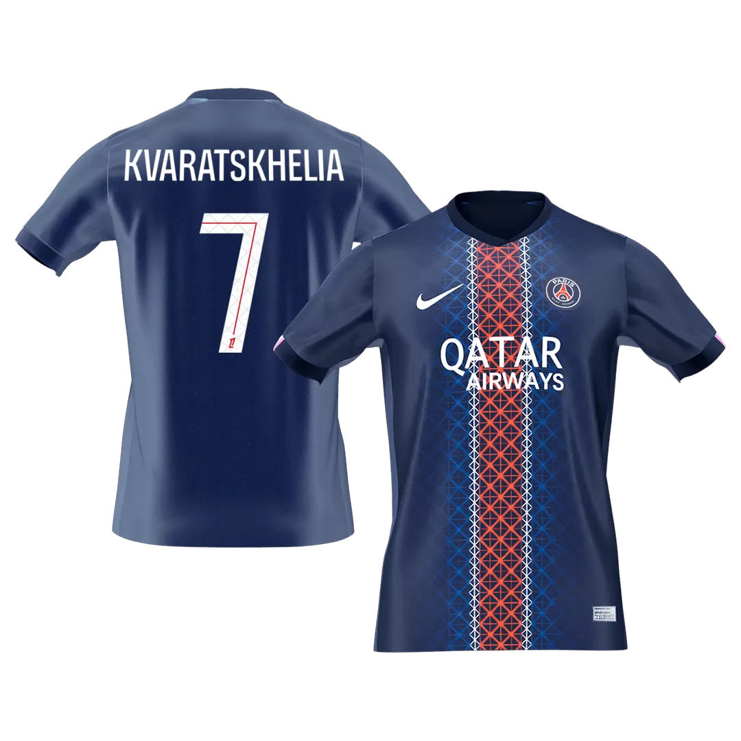 KVARATSKHELIA #7 PSG Home Soccer Jersey 2025/26