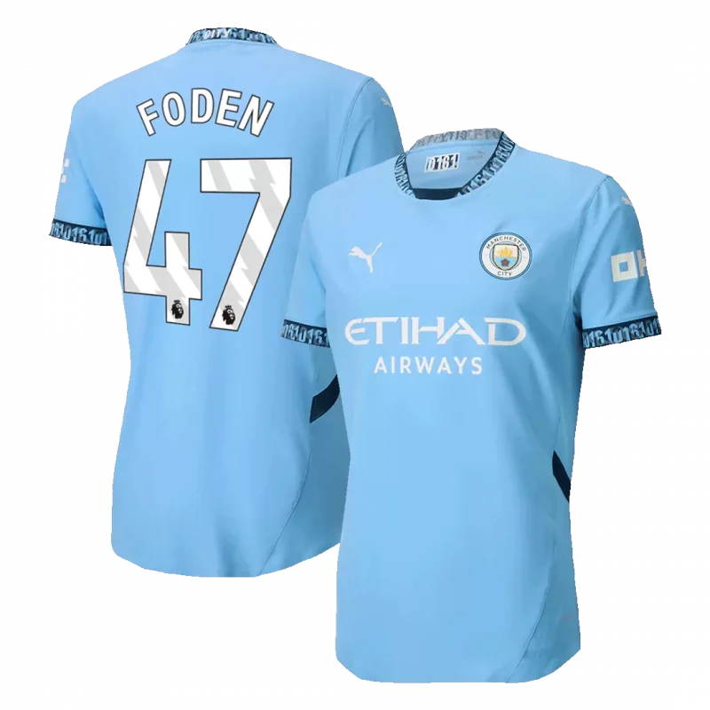 FODEN #47 Manchester City Home Authentic Soccer Jersey