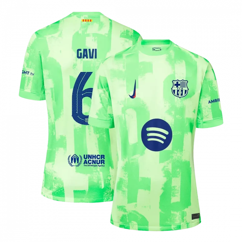 GAVI #6 Barcelona Third Away Soccer Jersey - UCL（Spotify Logo Without Text）