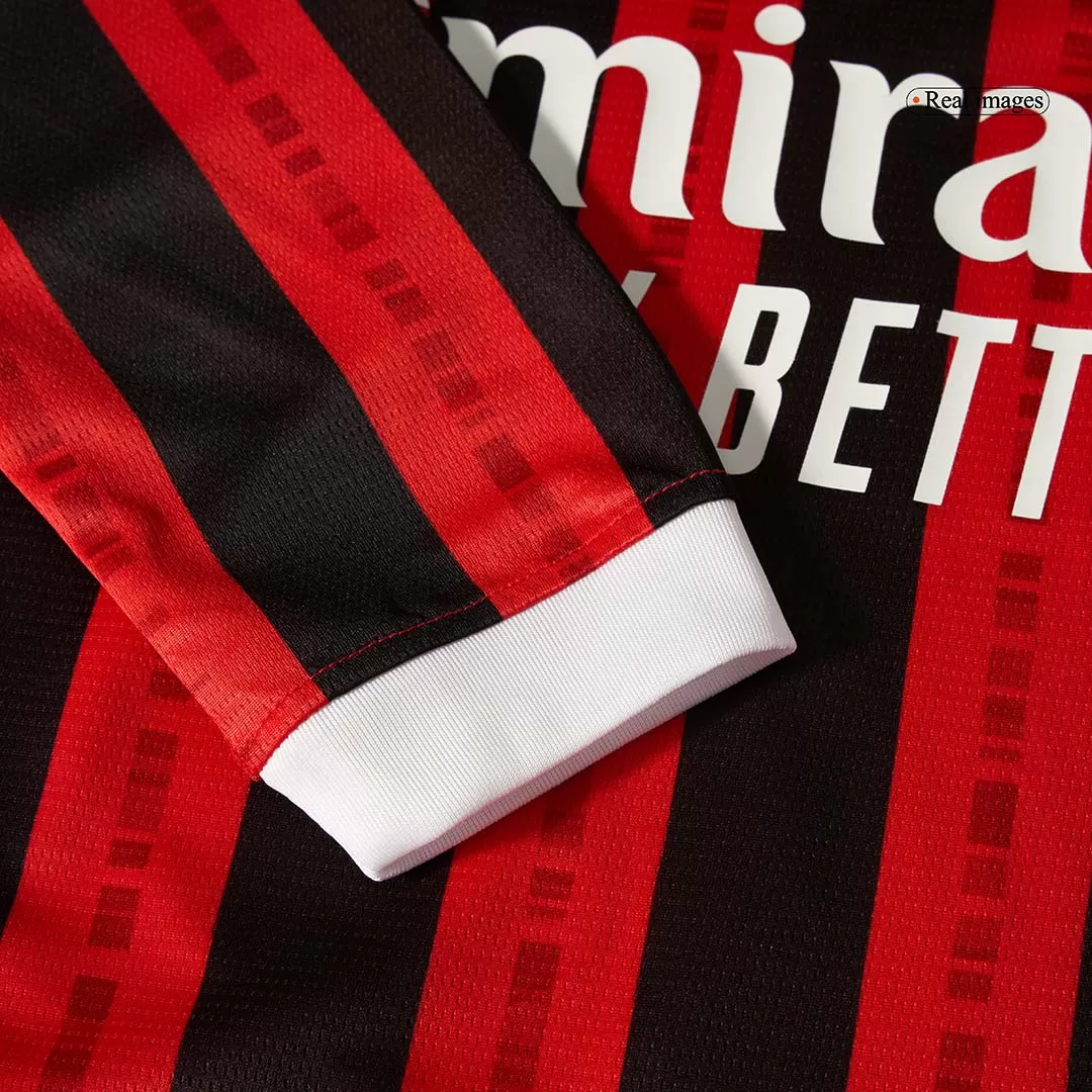 AC Milan Home Long Sleeve Soccer Jersey - Image 11
