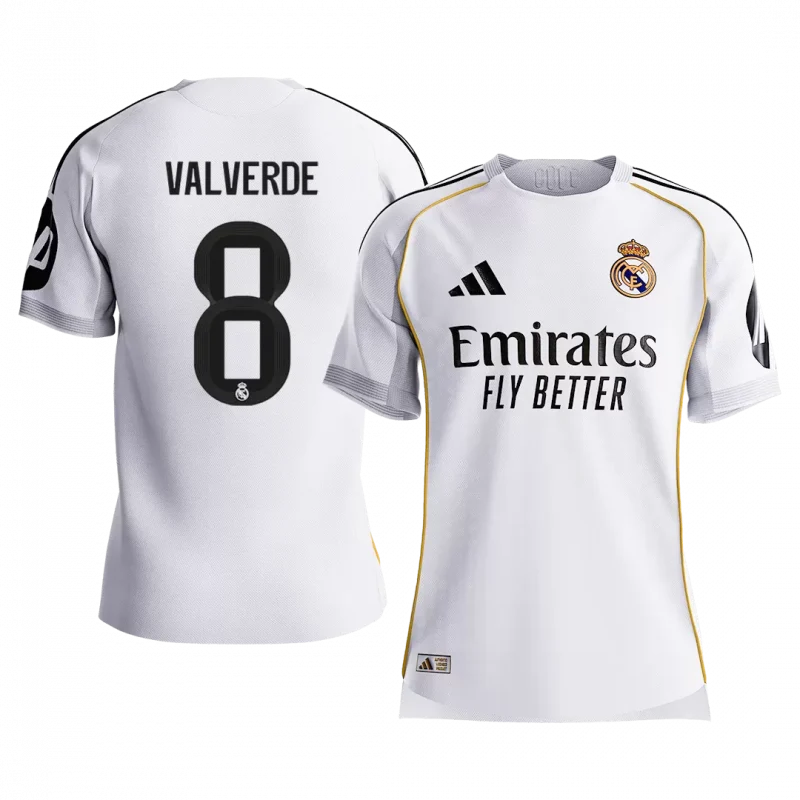 VALVERDE #8 Real Madrid Home Authentic Soccer Jersey 2025/26