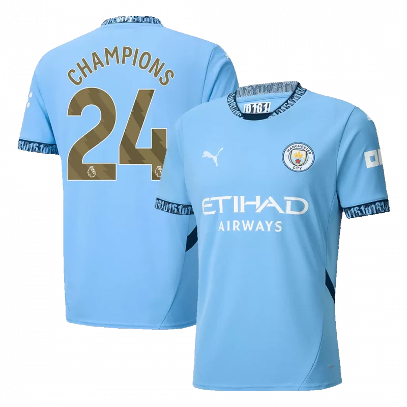 CHAMPIONS #24 Manchester City Home Soccer Jersey
