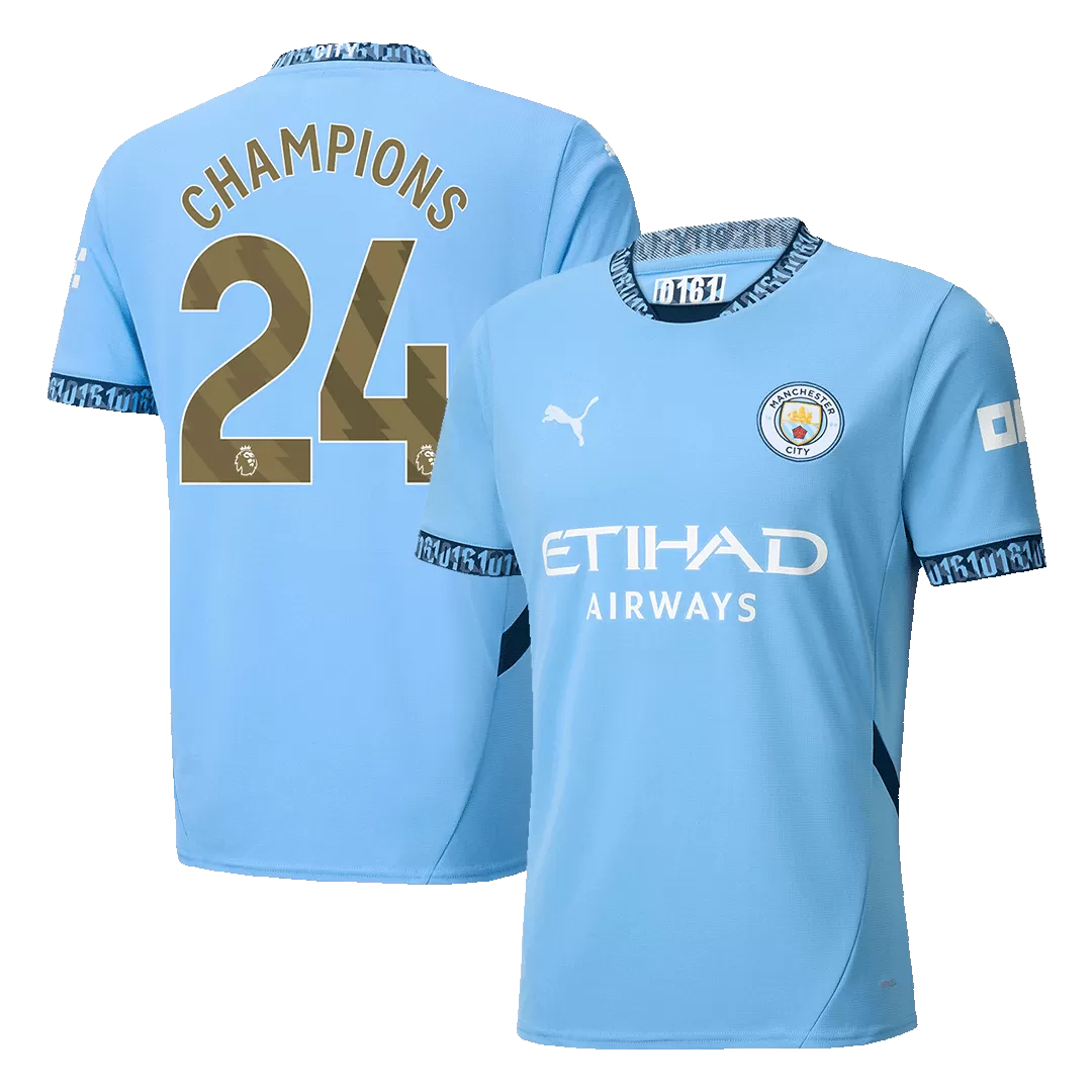 CHAMPIONS #24 Manchester City Home Soccer Jersey