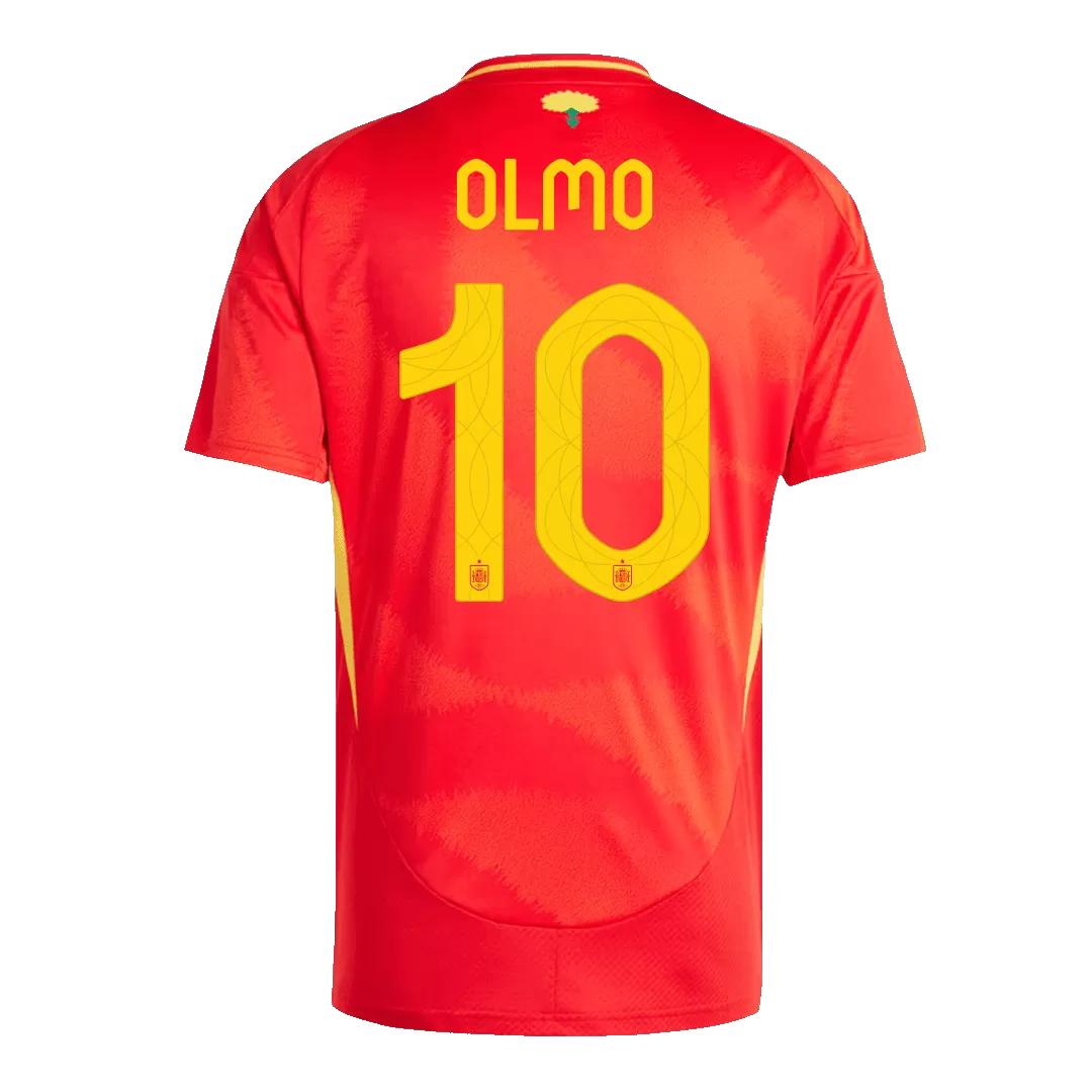 OLMO #10 Spain Home Soccer Jersey EURO - Image 3