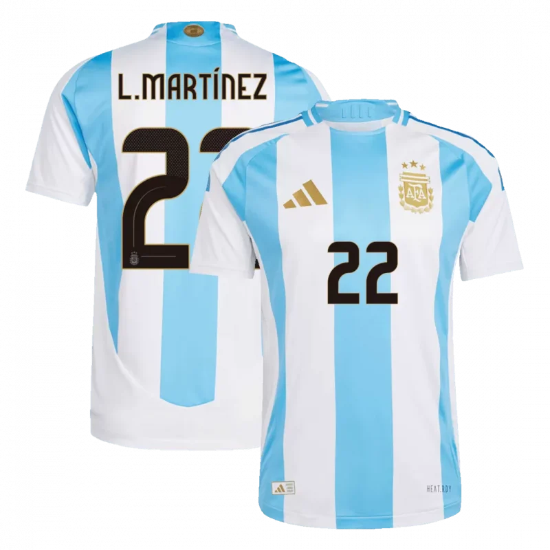 L.MARTÍNEZ #22 Argentina Home Authentic Soccer Jersey