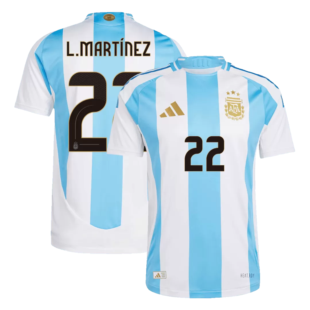 L.MARTÍNEZ #22 Argentina Home Authentic Soccer Jersey