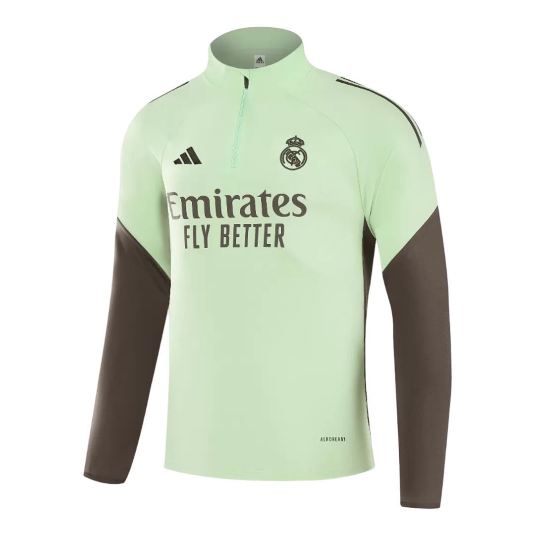 Real Madrid 1/4 Zip Tracksuit 2025/26 Kids Green - Image 3